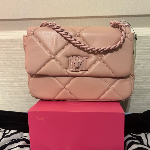 Badgley Mischka Handbags - Blush pink quilted Badgley Mischka small studded bag